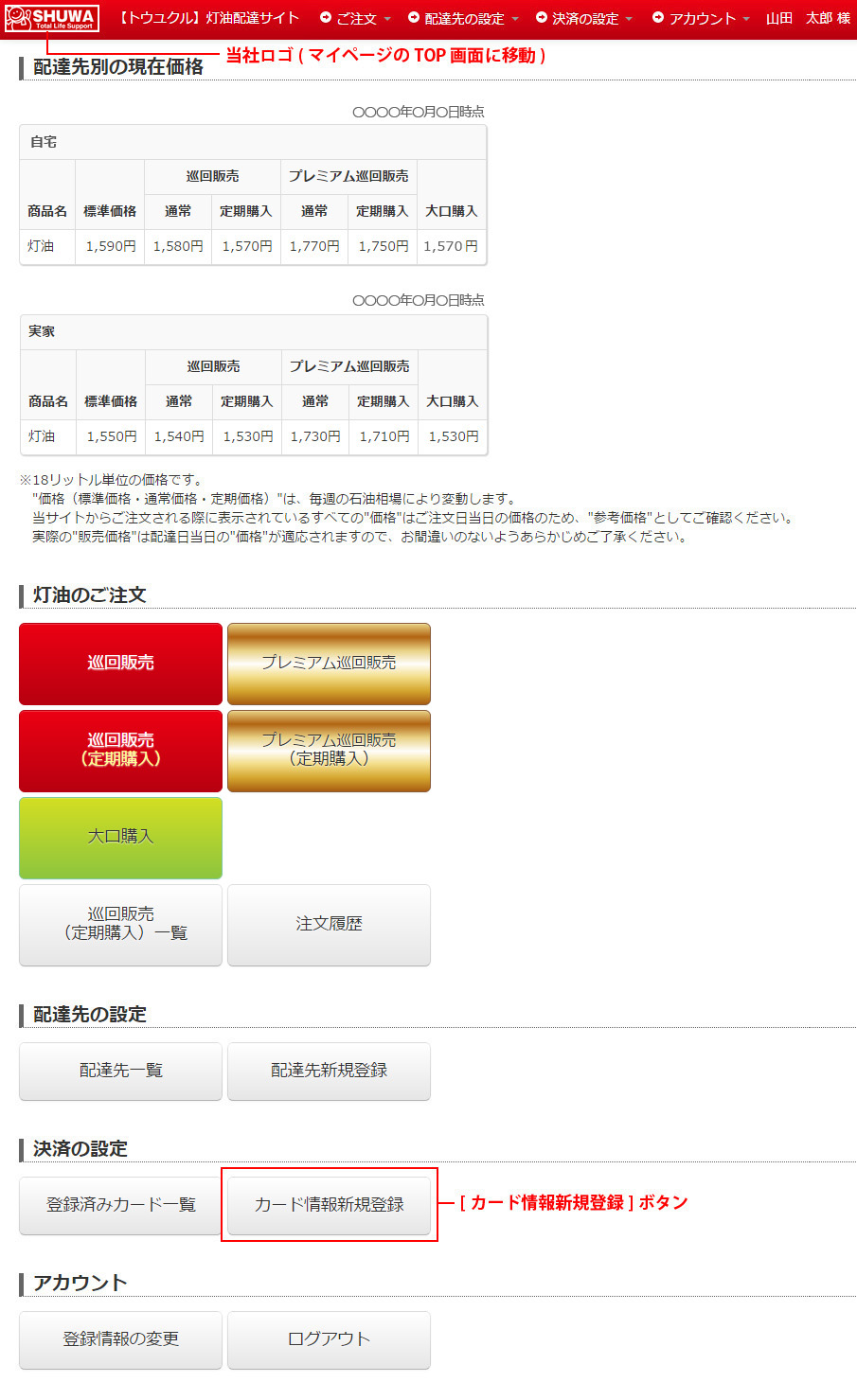 カード情報新規登録